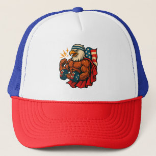 Buff Bald Eagle Patriotic Strength and Freedom Trucker Hat