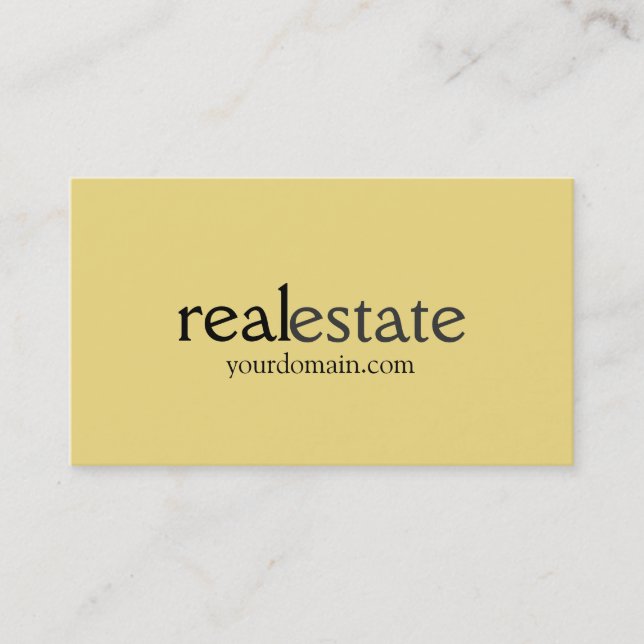 Buff Beige Real Estate Agent Business Card (Front)