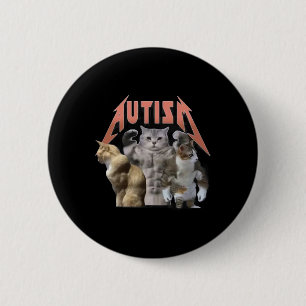 Buff Cats Autism Meme  6 Cm Round Badge