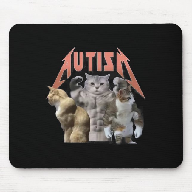 Buff Cats Autism Meme  Mouse Mat (Front)