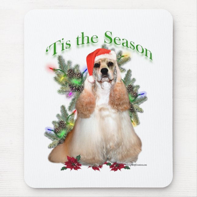 Buff Cocker Spaniel 'Tis the Season  Mouse Mat (Front)