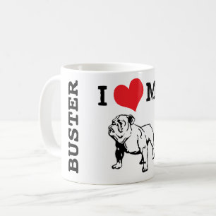 Buff English Bulldog Custom Name Coffee Mug
