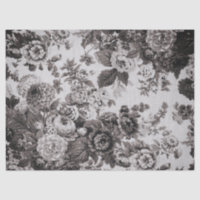 Buff Grey Kraft Paper Vintage Floral Toile Garden