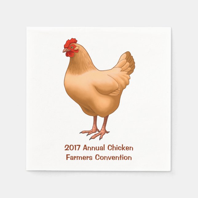 Buff Orpington Chicken Hen Napkin (Front)