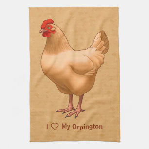 Buff Orpington Chicken Hen Tea Towel