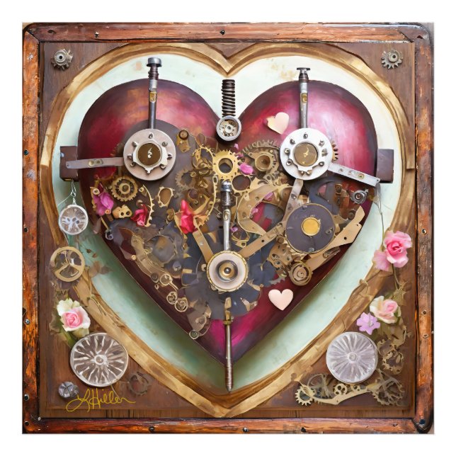 Buff Red Heart Steampunk Series Photo Print (Front)