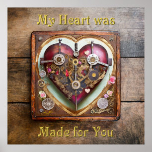 Buff Red Heart Steampunk Series Poster