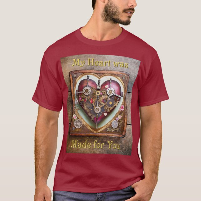 Buff Red Heart Steampunk Series T-Shirt (Front)