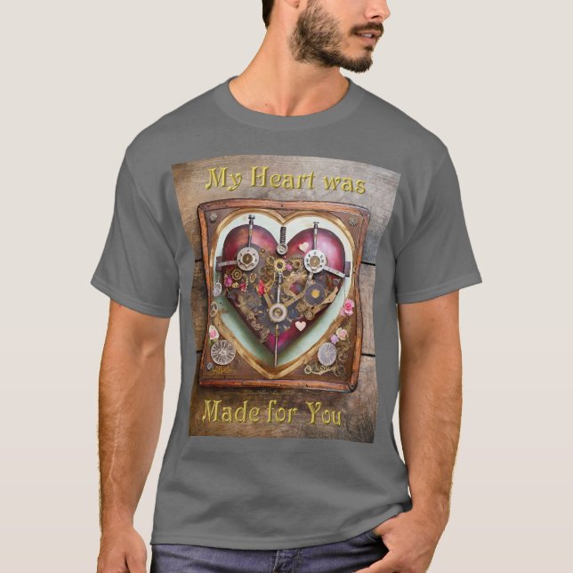 Buff Red Heart Steampunk Series T-Shirt (Front)