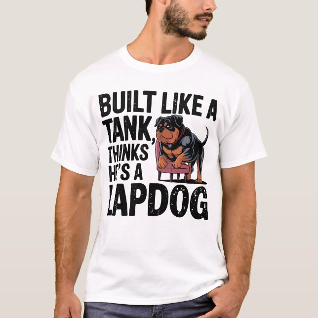 Buff Rottweiler - Tough Dog Art T-Shirt (Front)