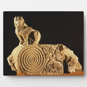 Buff sandstone architrave with griffin, Sanchi, MP Plaque