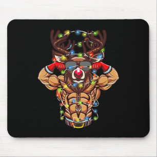 Buff Santa Reindeer Bodybuilding Christmas Gym Wei Mouse Mat