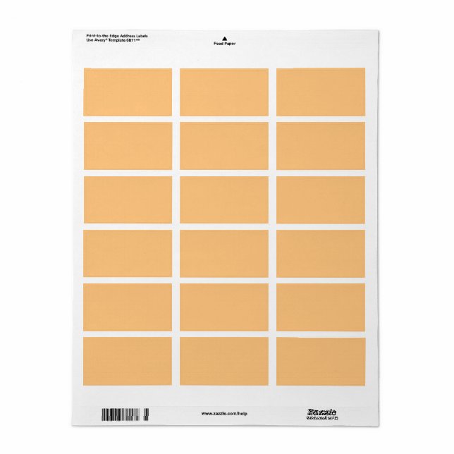 Buff (solid colour)  label (Full Sheet)