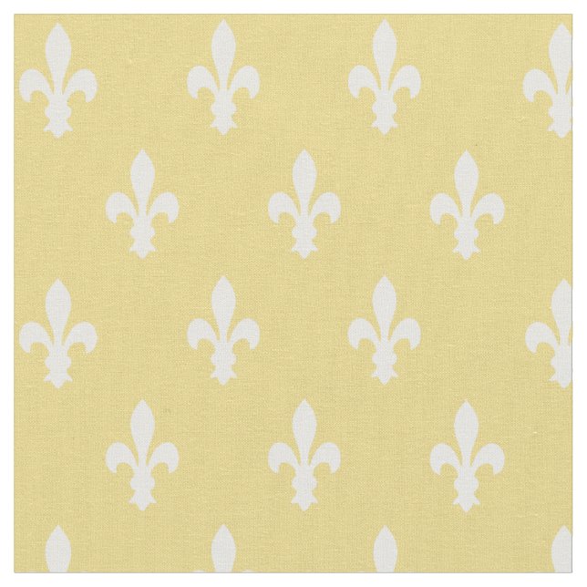 Buff Victorian Fleur de Lys Fabric (Close Up)