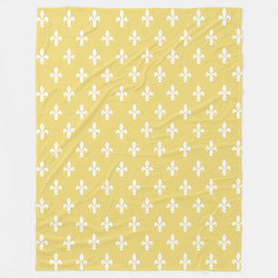 Buff Victorian Fleur de Lys Fleece Blanket