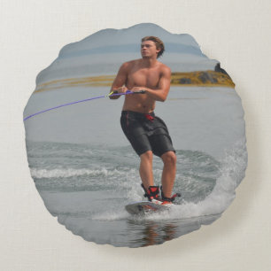 Buff Wakeboarder Round Cushion