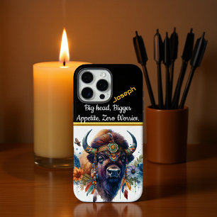 Buffalo Adorned With Vibrant Flowers and Feathers iPhone 16 Pro Max Case