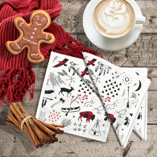 Buffalo Adventures Black and Red Plaid ID599 Napkin