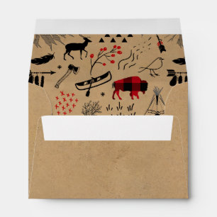 Buffalo Adventures Black and Red Plaid/Kraft ID599 Envelope