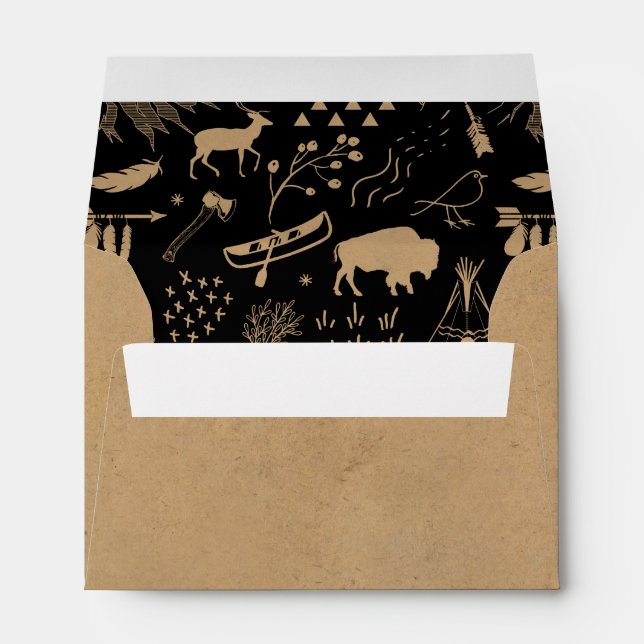 Buffalo Adventures Pattern Kraft Paper ID599 Envelope (Back (Bottom))