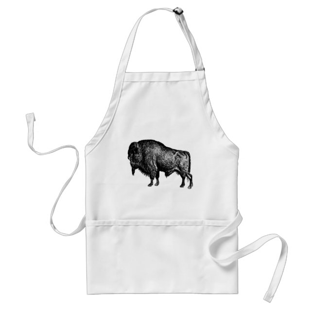 Buffalo American Bison Vintage Wood Engraving Standard Apron (Front)