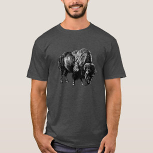Buffalo American Bison Vintage Wood Engraving T-Shirt