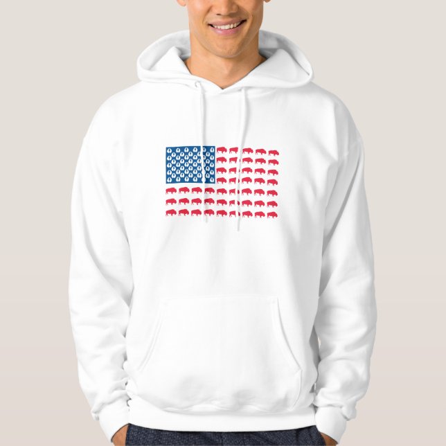 Buffalo American Flag Hoodie (Front)