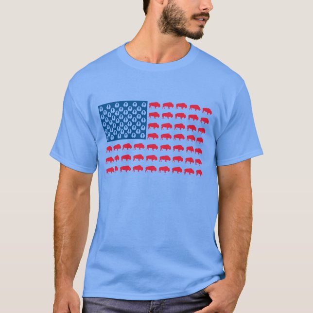 Buffalo American Flag T-Shirt (Front)