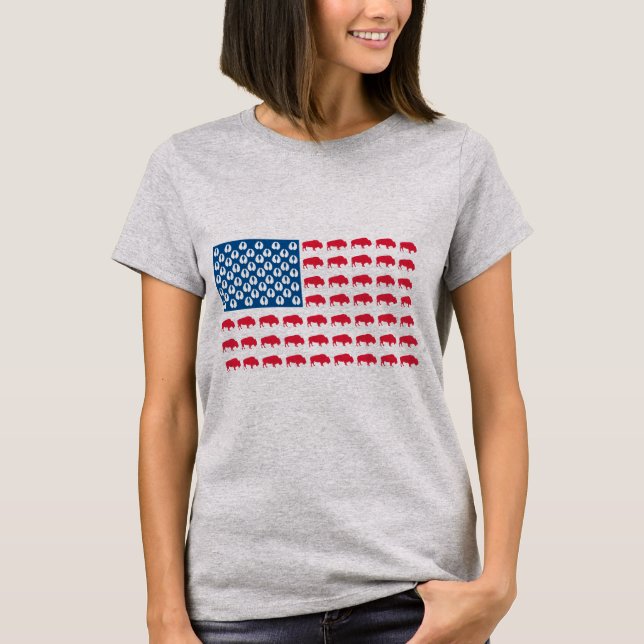 Buffalo American Flag T-Shirt (Front)