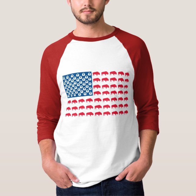 Buffalo American Flag T-Shirt (Front)
