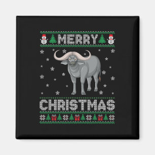 Buffalo Animal Men Women Kids Ugly Christmas Sweat Magnet