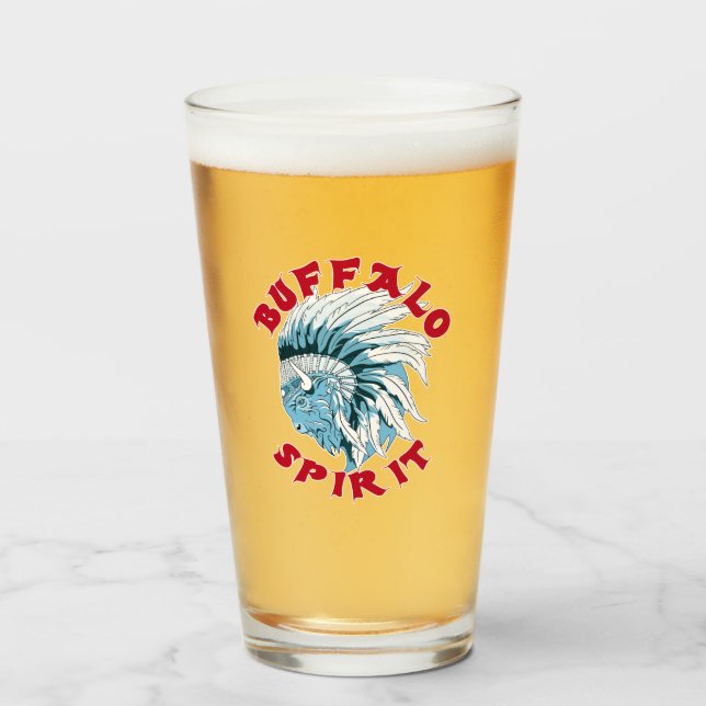 Buffalo Animal Spirit Glass (Front Filled)