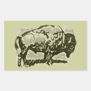 Buffalo Art Rectangular Sticker