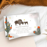 Buffalo Baby Shower Floral Cactus Diaper Raffle