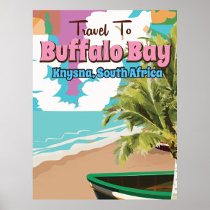 Buffalo Bay south africa travel poster