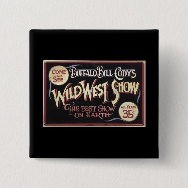 Buffalo Bill Ad 15 Cm Square Badge (Front)