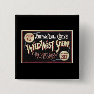 Buffalo Bill Ad 15 Cm Square Badge