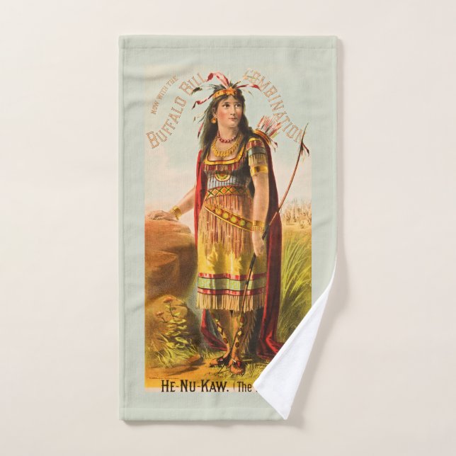 Buffalo Bill Cody Handsomest Indian Maiden 1880s Hand Towel (Hand Towel)