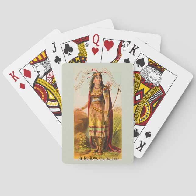 Buffalo Bill Cody Handsomest Indian Maiden 1880s Playing Cards (Back)