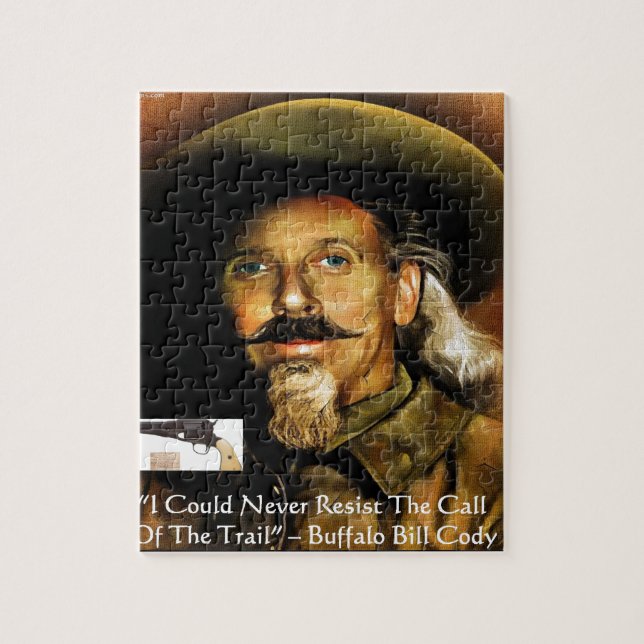 Buffalo Bill Cody His Gun & Quote Gifts & Cards Jigsaw Puzzle (Vertical)