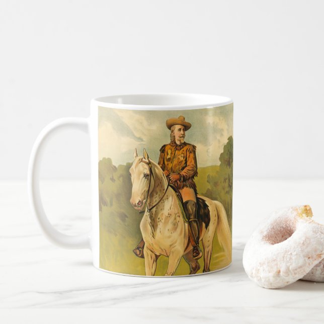 Buffalo Bill Cody on Horse Coffee Mug (With Donut)
