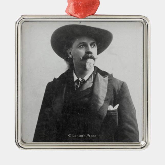 Buffalo Bill Portrait Metal Tree Decoration (Front)