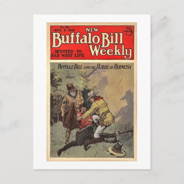 Buffalo Bill Weekly 12 - Vintage Postcard (Front)