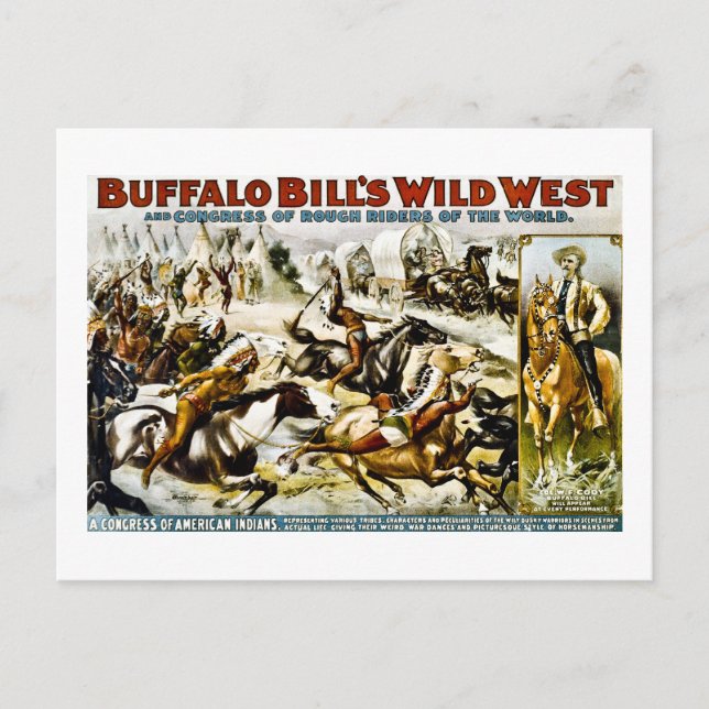 Buffalo Bill Wild West 1899 Postcard (Front)