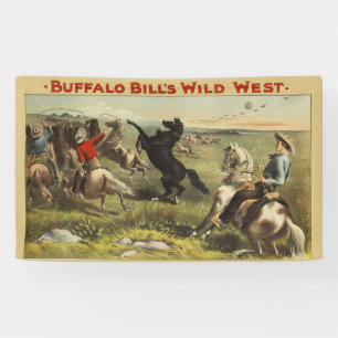 Buffalo Bill Wild West Cowboy Horse Poster Banner