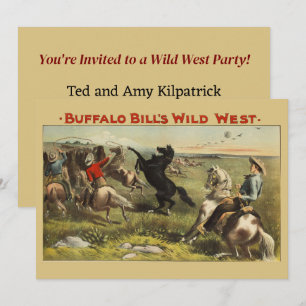 Buffalo Bill Wild West Cowboy Horse Poster Invitation