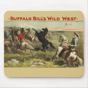 Buffalo Bill Wild West Cowboy Horse Poster Mouse Mat