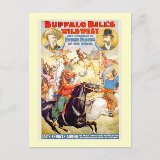Buffalo Bill Wild West Show Poster Apparel, Gifts Postcard (Front)