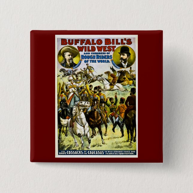 Buffalo Bill's Wild West and Congress 1899 15 Cm Square Badge (Front)