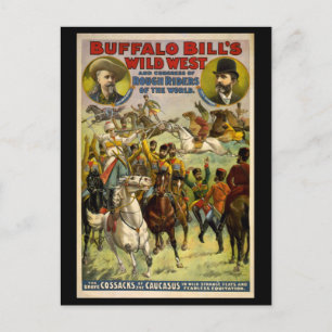 Buffalo Bill's Wild West Cowboys Poster Postcard
